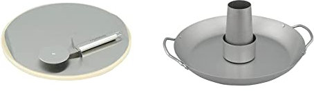 Campingaz Pizza Stone for The Culinary Modular System with Pizza Cutter Wheel, Stainless Steel Tray for Easy Application of The Food, Ø 30 cm, Weight 1.56 kg & Gourmet Barbecue Poultry Roaster