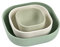 BÉABA, Juego de 3 Cuencos de Silicona, Set de Comida para Bebé, Vajilla Infantil de Silicona, Encajable, Evolutivo, Ergonómico, Material de Silicona Sano, Duradero (Verde salvia/Algodón/Verde brumoso)