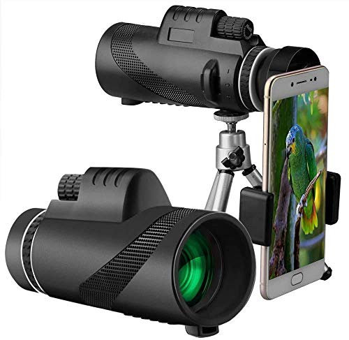 CAZARU 40X60 BAK4 Prism & FMC, Zoom Optical HD Lens Night Vision with Phone Clip and Tripod for Bird Watching Hunting Camping Travelling Wildlife Secenery,Monocular Telescope - Interesting life