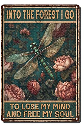 LIUAXICIA Metall-Blechschild im Vintage-Stil, 20,3 x 30,5 cm, Libellen-Wanddekoration, Aluminiumschild für Zuhause, Bar, Pub, Filmhaus, lustiges Retro-Wandkunst-Schild