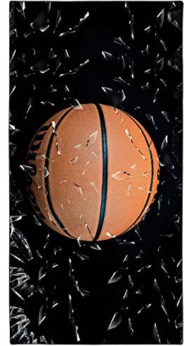 Zomer Mikrofaser Strandtuch 90x180 cm Badetuch Schnelltrocknend Ultra Light Sandless Portable Camping Handtuch Badetuch mit Basketball Motiv