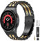 EZMVZKU Edelstahl Armband Kompatibel mit Samsung Galaxy Watch 7/6/5/4 40mm 44mm, 20mm keine Lücke Metall Uhrenarmbänder für Galaxy Watch 4/6 Classic 42mm 46mm 43mm 47mm/5 Pro 45mm-blackgold