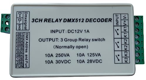 3 Channel 5A DMX512 Decoder Controller Relay Switch Kit DIY Converter DMX Dimmer Relay With Protective Shell