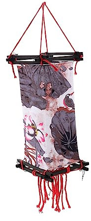 DOITOOL Dekorative Lampe Im Ethnischen Stil Traditioneller Lampenschirm Pendelleuchte Dekor Chinesische Frühlingsfestlaternen Japanische Papierlaternen Decke Ersetzen Stoff Holzrahmen