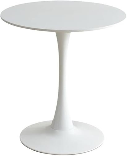 ANDRAX Modern Rund Tulpe Felsplatten Gestaltung Esstisch Weiß Schwarz Mid-Century Freizeittisch Milk Tea Shop Esstisch Küche Wohnzimmer (weiß, 70cm)