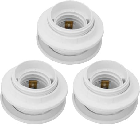 3x Kunststoff Einbaufassung E27 Lampenfassung Maximal 250V/40 Watt zum Einbau Max. 25mm Wandstärke | perfekt für den Einbau in Wandschränke, Möbel