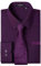 HISDERN Camicie Viola Uomo Manica Lunga Eleganti Classico Camicia con Cravatta Matrimonio attività con Tasche Tinta Unita L