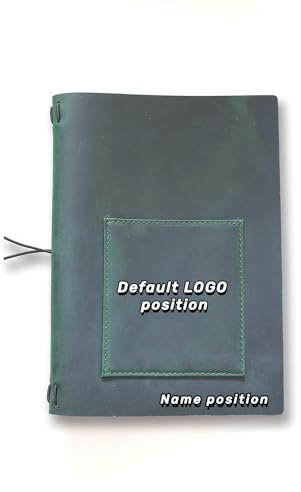 KISSKI·H Olvido Free Custom LOGO, Personalisierte Nachfüllbare A5 Tagebücher Leder, Gravierte Reise Notizbuchhülle, A5 Planerhülle, Monogrammierte Geschenke für Frauen/Männer, Individuell, Grün