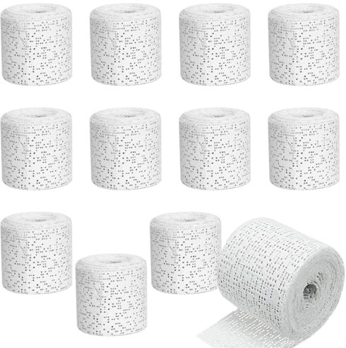 Gipsbinden Babybauch 12 Rollen Gips Abdruck Binden Gipsabdruck Schnelltrocknend Gipsverband Paris zum Basteln Modellbau 5 cm x 2.7 M