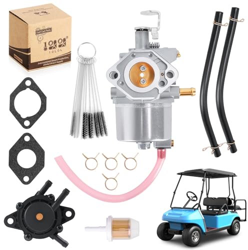 10L0L Golf Cart Carburetor Kit Compatible with Club Car DS, Precedent, Turf, Carryall & 1996-UP Kawasaki FE350 Engine, OEM# 1016441-01 1018059-01 1019059-01 1035245-01