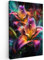 MuchoWow© Leinwandbild Groß 80x120 cm XXL Dekoration Wohnzimmer Bilder Pictures Wall Decoration Living Room Wohnungs Deko Moderne Bild Bunt - Farbenfroh - Blumen - Schwarz
