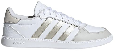 adidas Breaknet Sleek White Leather Sneakers, white, 5 UK