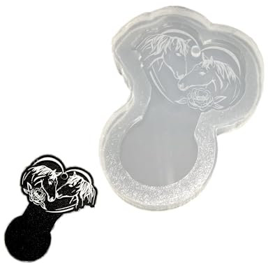 Einkaufswagenchip Pferde Silikonform - Einkaufswagenlöser zum Selbermachen, Schlüsselanhänger Token | Chip für Einkaufswagen Trolley