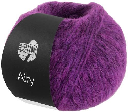 LANA GROSSA Airy | Flauschige Netzgarnstruktur aus 40% Baumwolle gefüllt mit 18% Merino- und 42% Baby Alpaka Fasern | Handstrickgarn | 50g Wolle zum Stricken & Häkeln | 170m GarnFB 15