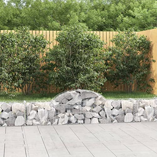 DYRJDJWIDHW Pots,Cache Pot,Pot de Fleur Exterieur Grande Taille,Panier de gabions arqué 200x30x4060 cm Fer galvaniséConvient pour Les patios, Les balcons et Les Jardins