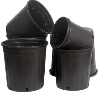 KEILEOHO Lot de 25 Pots de Fleurs, Ronds, en Plastique, 17 x 17,5 cm, Noirs, avec Trou de Drainage, pour Le Jardin, l'intérieur et l'extérieur