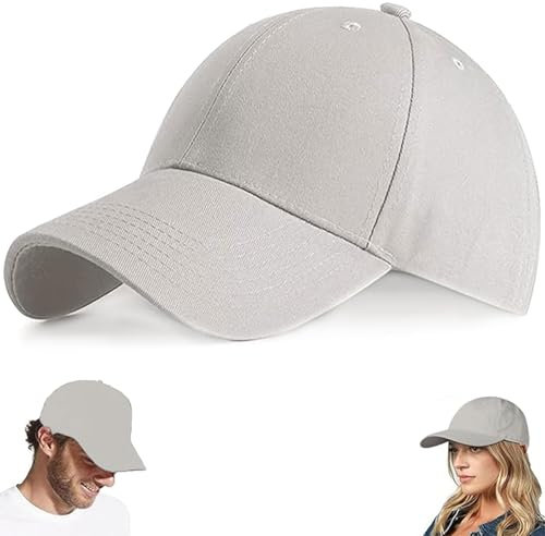 QEEROYO Baseballmützen, Verstellbar Athletic Baseball Cap, Baseball Caps für Damen, Baseball Cap, Einfarbige Baseballkappe, Verstellbare Baseballmütze, Classic Baseballkappen, Basecap Cap, Grau