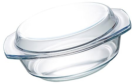 SHOWERORO 1 Tazón De Vidrio Templado Para Asar Con Cacerola Tazón De Arroz Merienda Plato Para Servir Frutas Tazón Para Microondas Platos Para Servir Horno