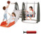 GOPLUS 4 en 1 Toboggan Interieur Exterieur Enfant Pliable avec Balançoire Bebe Hauteur Réglable 25/27,5/30 CM, Aire de Jeux Montesorri avec Panier Basket-Ball,Charge 30KG, pour Bebe 1,5 Ans