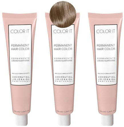 COLOR.IT by BM - Permanente Haarfarbe in Salonqualität, 3x 100ml (8.0 Hellblond, 3er Pack)