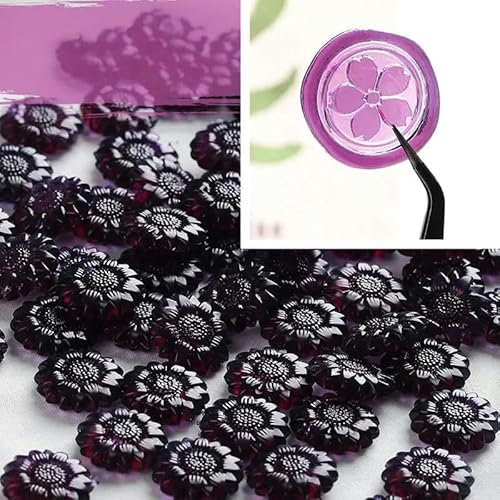 100 pezzi/sacchetto sigillo di cera girasole perlina di cera colorata scapbooking timbro di tenuta per busta lettera invito matrimonio sigillo di cera 007-viola