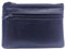 Charmoni - Portefeuille - Porte Monnaie - Multi Poches - en Cuir véritable - pour Homme (Bleu Marine)