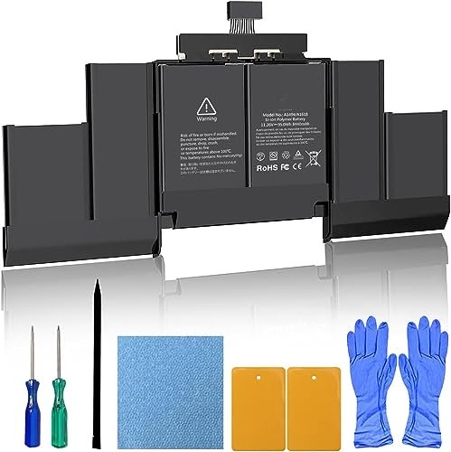 A1398 MacBook Pro Battery A1494 A1618 Replacement for MacBook Pro 15 Inch Retina A1398 (Late 2013, Mid 2014, Early 2015) Laptop Battery A1494 A1618 8440mAh