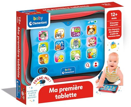 Clementoni | La mia prima tavoletta – Giocattolo educativo interattivo bambino 12 mesi+ | 12 pulsanti tattili | Lettere, numeri, animali, suoni e melodie | Sviluppo linguaggio | Idea regalo prima età
