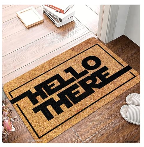 Fußmatte für den Außenbereich, Willkommens-Fußmatte, Motiv: OBI Wan Hello There Gruß, für Veranda, Innenbereich, rutschfeste Fußmatten, Eingang, Terrasse, Teppich, Bodenmatte für Zuhause, Badezimmer
