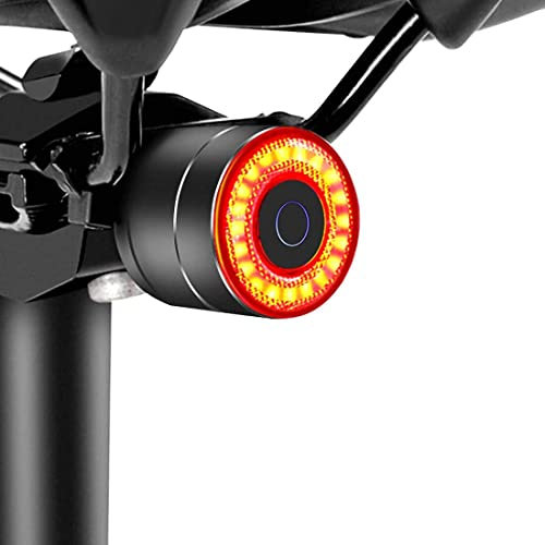 Monkey Home Smart Fahrrad Rücklicht, Auto On/Off, Bremssensorik, Auto Lichtsensor,Typ-C Aufladung, LED Fahrradlichter für Kinder und Erwachsene (EU-Patente)