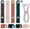 Tyqour 8 Stück Bunt Leder Kabel Organizer Leder Kabelbinder PU Leder Kabelbinder Multifunktionale Kabelmanagement Wiederverwendbare Lederband für Kopfhören und USB Ladekabel Organizer