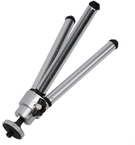 Mini trépied réglable pour téléphone portable et appareil photo léger et gris argenté