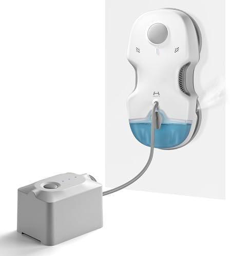 HUTT S7 Plus Fensterputzroboter mit Akku Abnehmbarer (Etwa 60 Min Reinigung) 5500Pa, 3D Schwebendes Doppelantrieb, Automatischer Fensterputzer Elektrisch Sprühfunktion 80ml Tank HUTTHINK5.0, Koffer