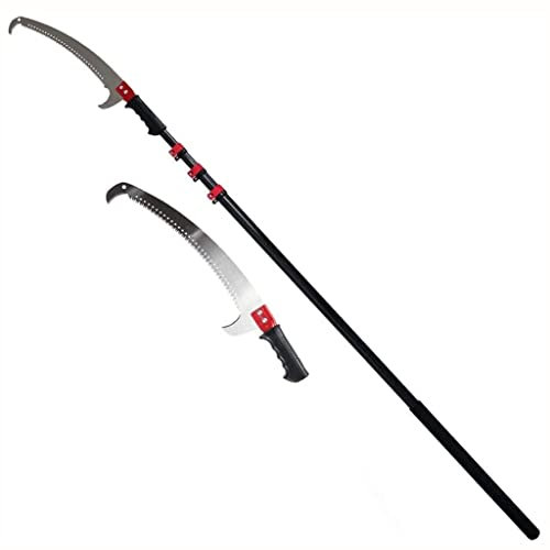 Telescopic Pole Saw Long Reach Pruning Saws 7.2m/24ft, Extendable Gardening Tool Tree Pruner Saw for Pruning and Trimming Branches Leaves
