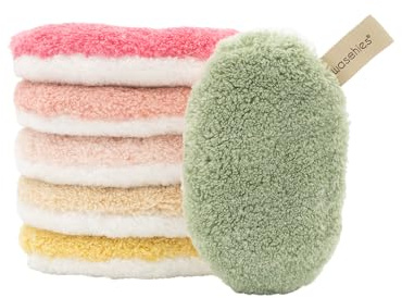 Waschies Abschminkpads/Waschpads - 6er-Set Bunt(Blumig) – sanfte Gesichtsreinigung - waschbar, wiederverwendbar & hypoallergen - Alle Hauttypen – Alternative zu Wattepads & Abschminktüchern