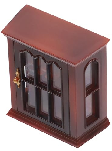 VANZACK Miniaturmöbel Vintage Weinregal Puppenhaus Vitrine Dekoratives Möbel Zubehör für Wohnzimmer Schlafzimmer