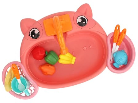 SUNGOOYUE Jouets de Lave-Vaisselle de Cuisine électrique, Jeu de Simulation avec Panier d'égouttage pour Enfants, Fabriqués en Matière Plastique de Première qualité, Favorise Le Travail d'équipe,