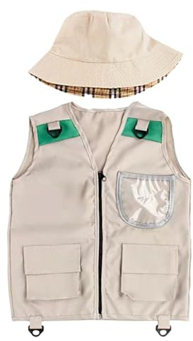 Gilet Da Avventuroso Per Bambini - Set Di Costumi Da Esploratore, Attrezzatura Da Gioco Per La Natura | Gioco Di Ruolo Per Giovani All'aperto, Campeggio, Escursionismo, Scoperta, Costume Per Eve