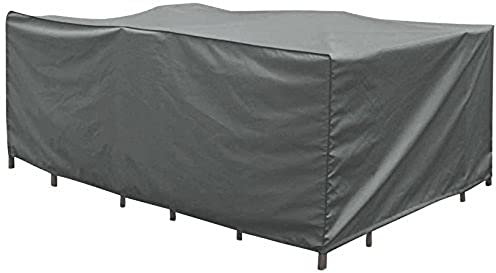 greemotion Schutzhülle rechteckig für Sitzgruppe - Abdeckhaube Gartensitzgruppe Grau - Loungeset Abdeckplane - Gartenmöbel-Abdeckung mit Zugband - Wetterschutzhaube für Outdoor-Möbel