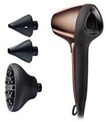 Remington Secador de Pelo Air 3D, Flujo de Aire 3D, Iónico, Cabello Sin Encrespamiento, 1800 W, 2 Concentradores, 1 Difusor, 3 Temperaturas, 2 Velocidades, Gancho Para Colgar, Bronce, D7777