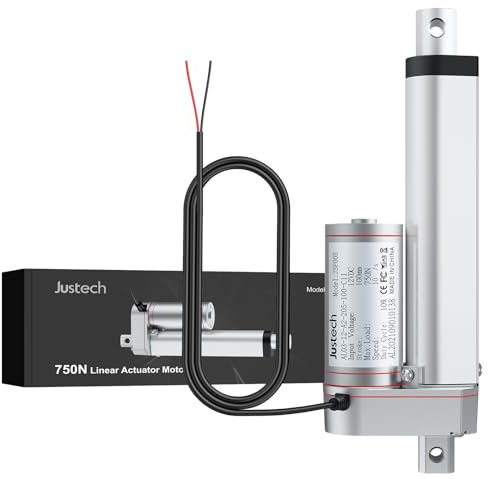 Justech 12V DC Attuatore Lineare Multifunzione Motore 750N 100mm Sollevatore Corsa Motore Elettrico per Auto Automobile RV Elettrico Apricancello Industriale Macchine Agricole Industriali Pulizia