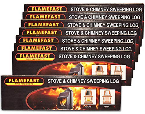 Flamefast Stove & Chimney Sweeping Log Helps to Remove Creosote, Soot and Tar Deposits (8 x Logs)