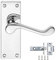 Golden Grace Victorian Scroll Door Handles Latch in Polished Chrome Finish - 7 Sets