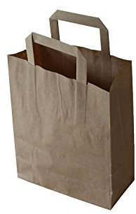 PGV Papiertragetaschen mit Flachhenkel BRAUN 22 + 10 x 36 cm (25 Stück)