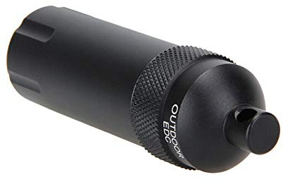 BE-TOOL Flacon étanche 1 pièce EDC entièrement en métal EDC étanche Capsule Outil de survie pour disque U, équipement de pêche, argent noir (tête pointue)