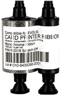 R2018 Monochrome Ribbon Compatible for Evolis Pebble 4 Dualys 3 Securion Quantum 2 ID Card Printer 1000 Images