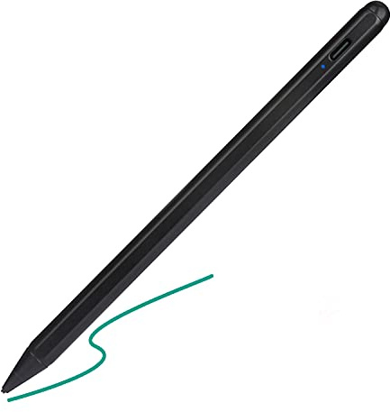 Elektronischer Stylet pour iPad 5 Génération 9,7 (9,7 Zoll) 2017 Bleistift, Typ C, Wiederaufladbar, aktiver kapazitiver Bleistift, gut für iPad Zeichenstift, noir