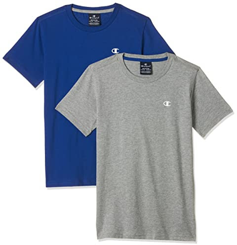 Champion Kinder und Jugendliche Legacy- Classic C-logo XL/XL T-Shirt, Helles Heather Grey und Blau, XL (13-14 Jahre )
