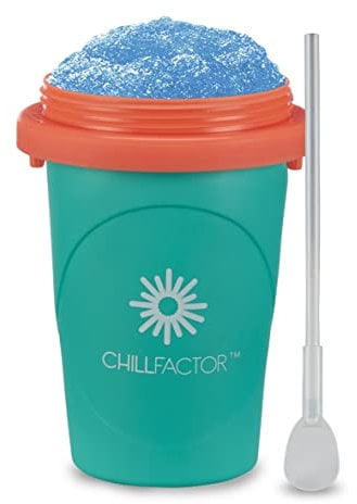 ChillFactor slushy maker Neon Green - Reusable slushy maker cup, homemade slushies. Squeeze cup slushy maker Kitchen toys