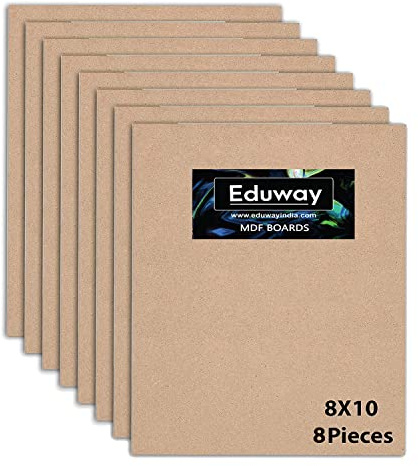 Eduway MDF-Platte für Kunst und Handwerk, japanisches Holzfurnier, 20 x 25 cm, 8 Stück